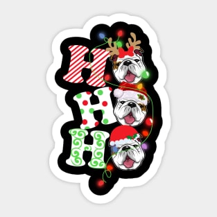 Ho Ho Ho Funny Christmas For Bulldog Lovers Sticker